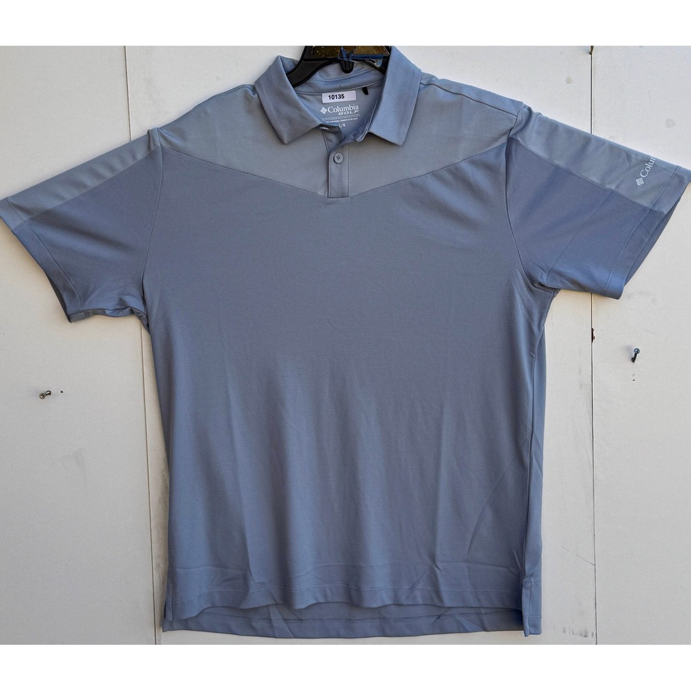 Columbia Golf Mens Omni-Wick The Turn Polo Shirt Grey Short Sleeve L 22S01MP